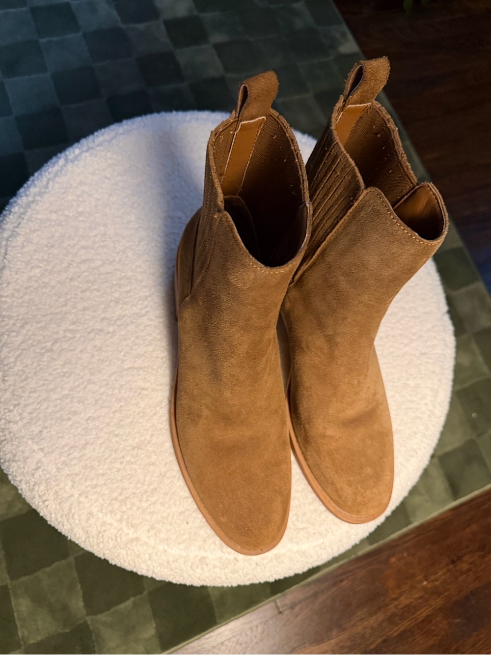 Dolce Vita Suede Chelsea Booties - Cognac Tan